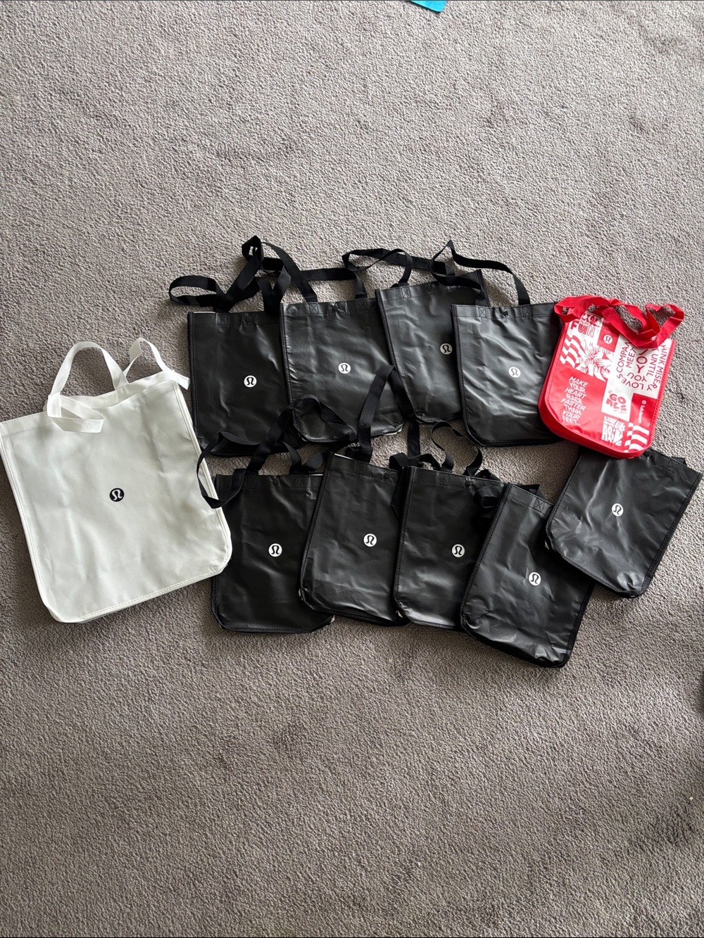 lululemon athletica Reusable Tote Bags - Black, White & Red